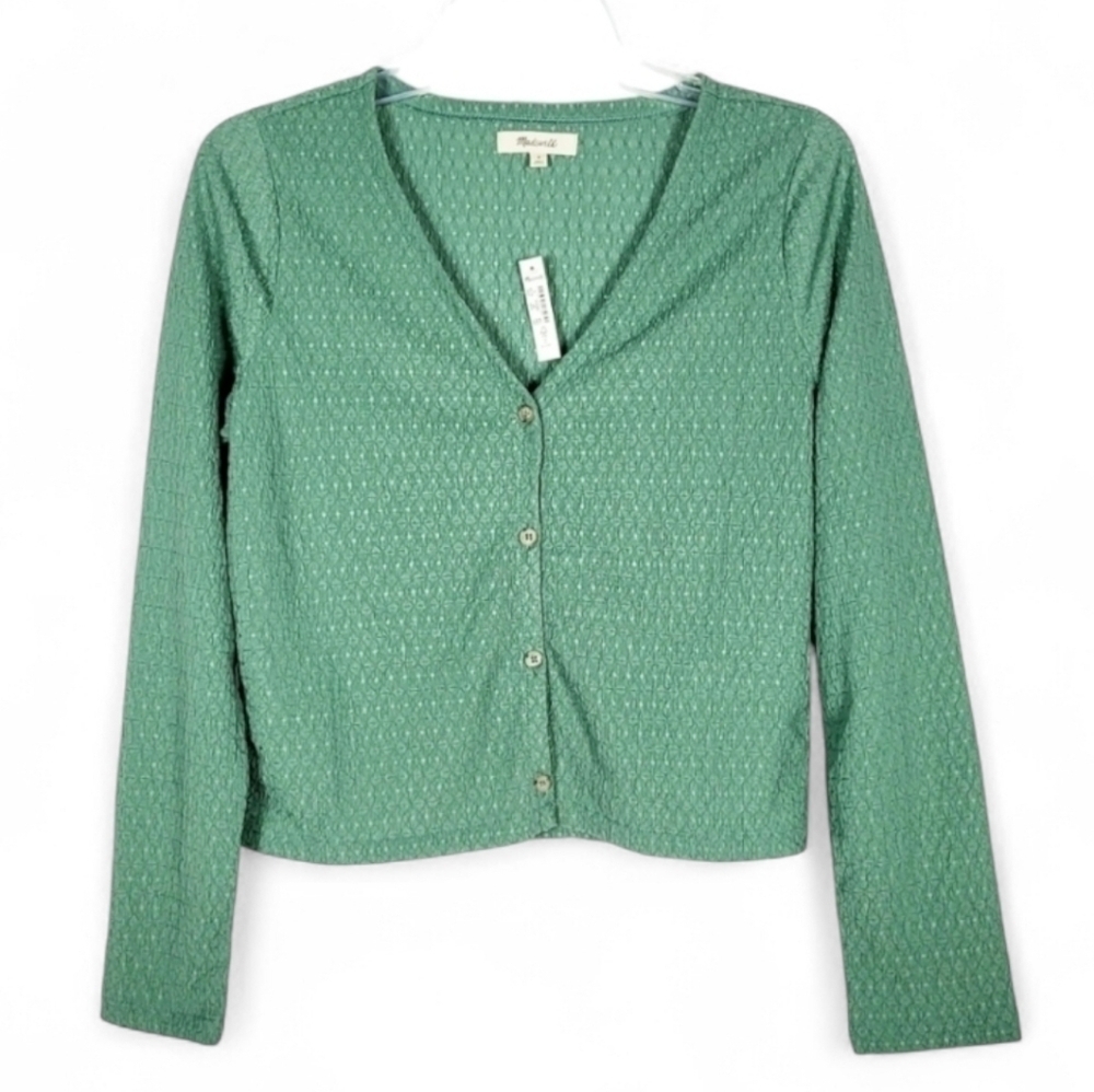 Madewell Crinkled Cardigan Top NWT